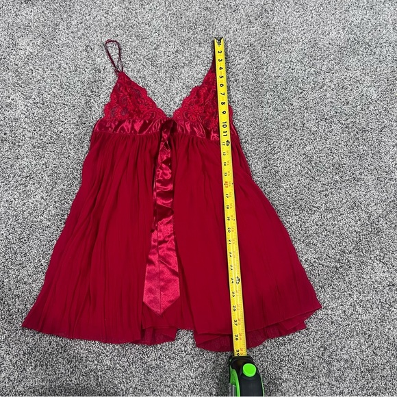 Victoria’s Secret Red Flowy Lace Adjust Strap Baby Doll Top Women’s Size Medium - Picture 5 of 8